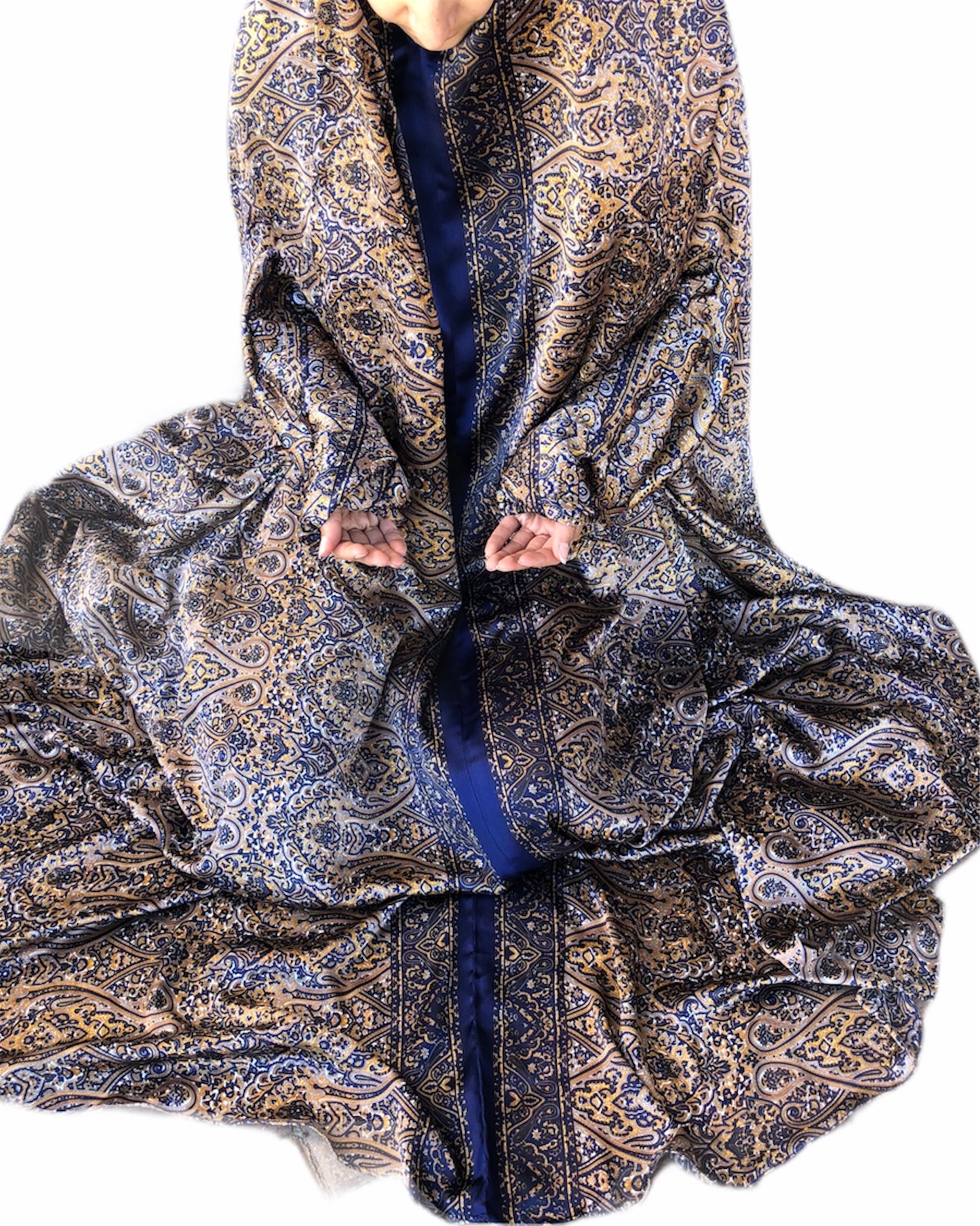 Sapphire blue one-piece prayer dress (Submission print) | Serenity Scarves