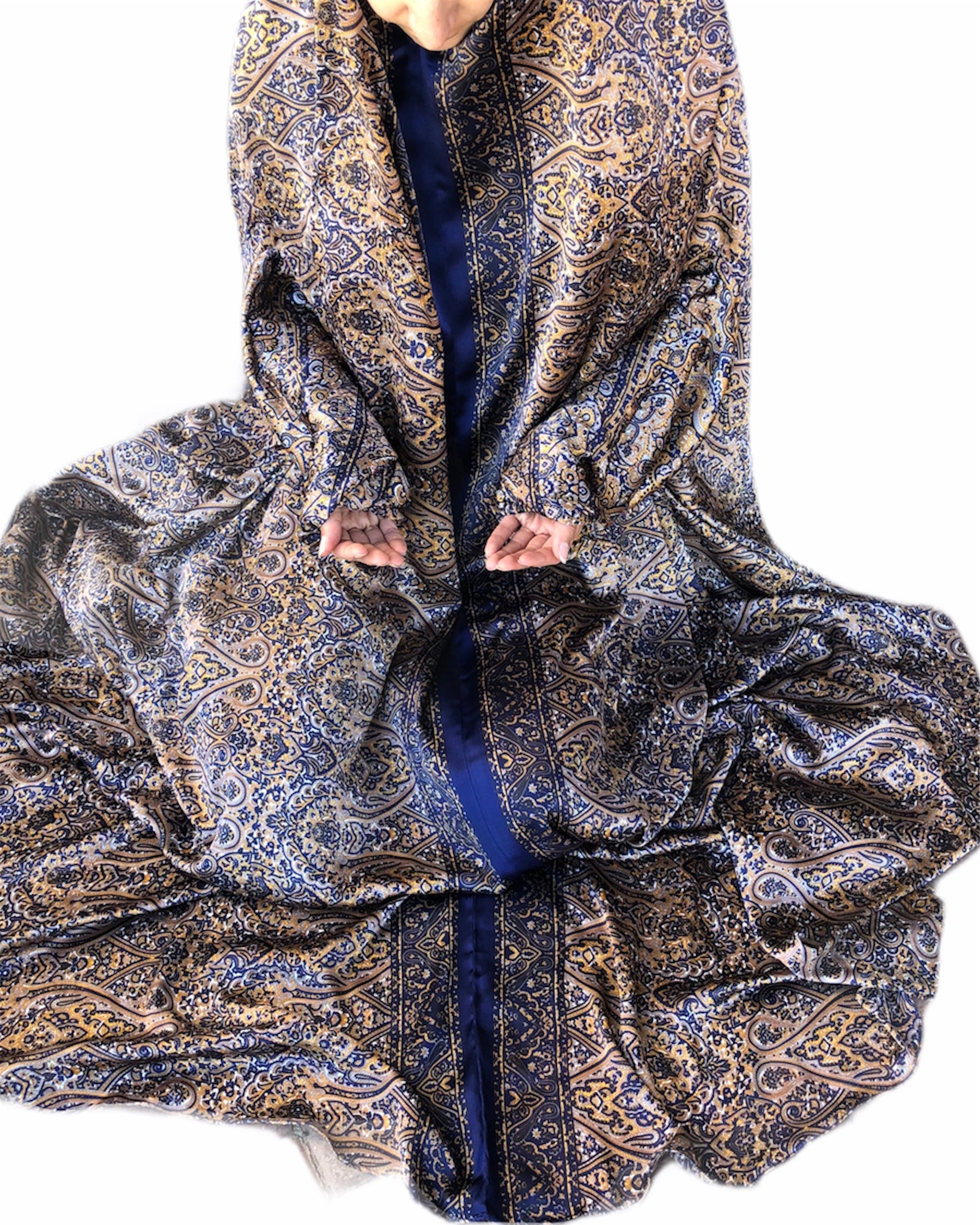 Sapphire blue one-piece prayer dress (Submission print) | Serenity Scarves