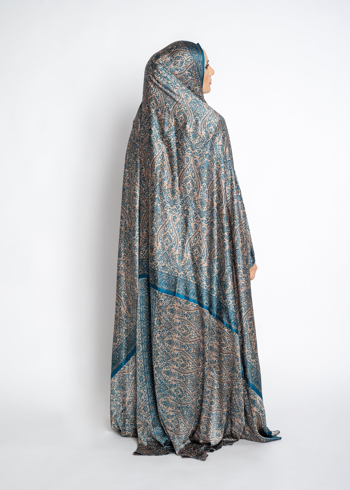Teal one-piece prayer dress (Submission print) | Serenity Scarves