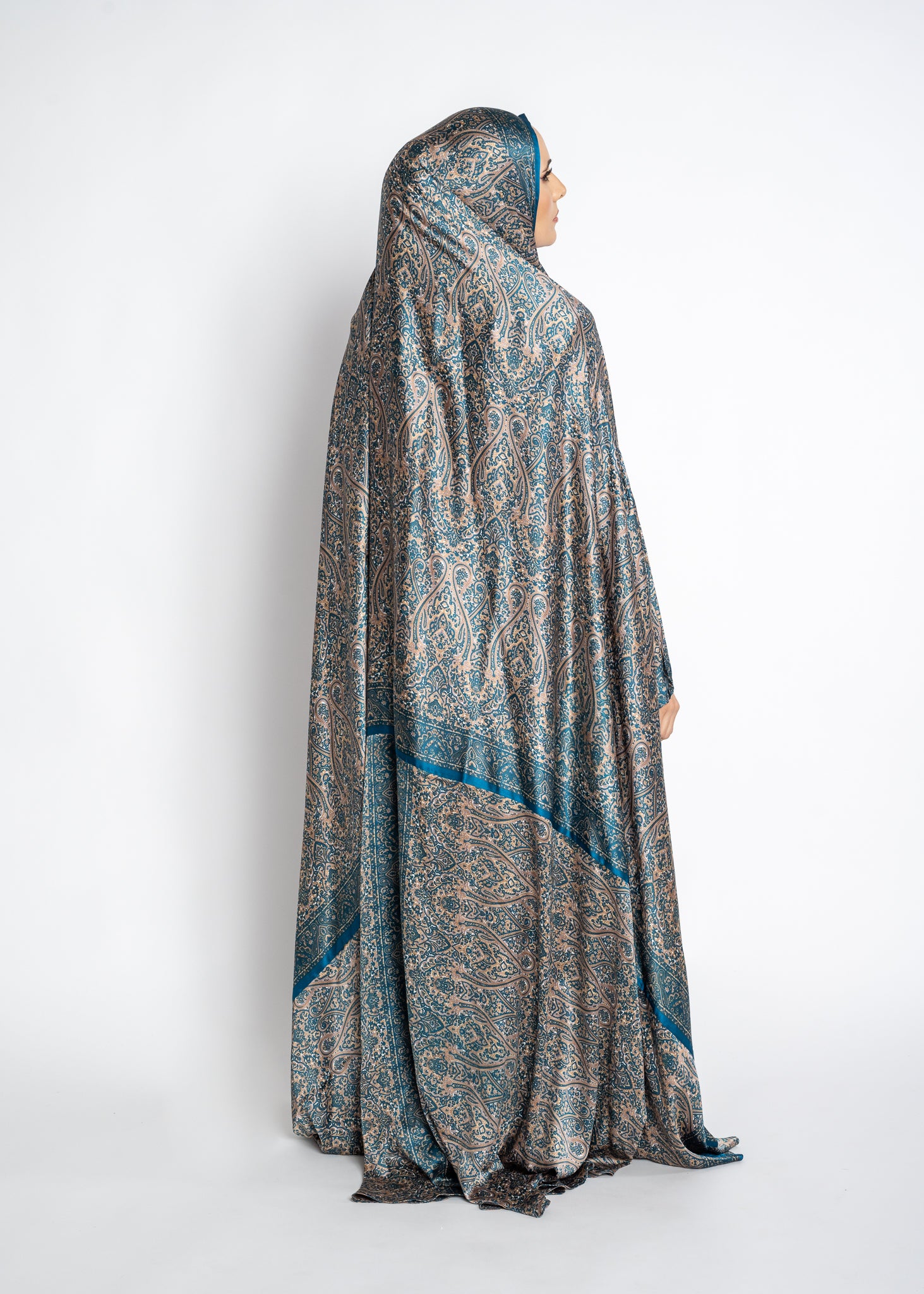 Teal one-piece prayer dress (Submission print) | Serenity Scarves