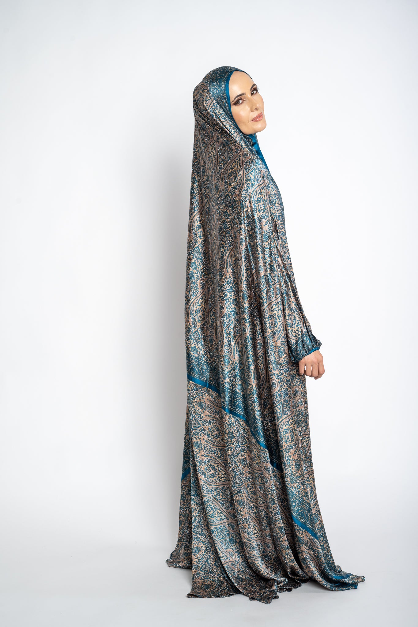 Teal one-piece prayer dress (Submission print) | Serenity Scarves