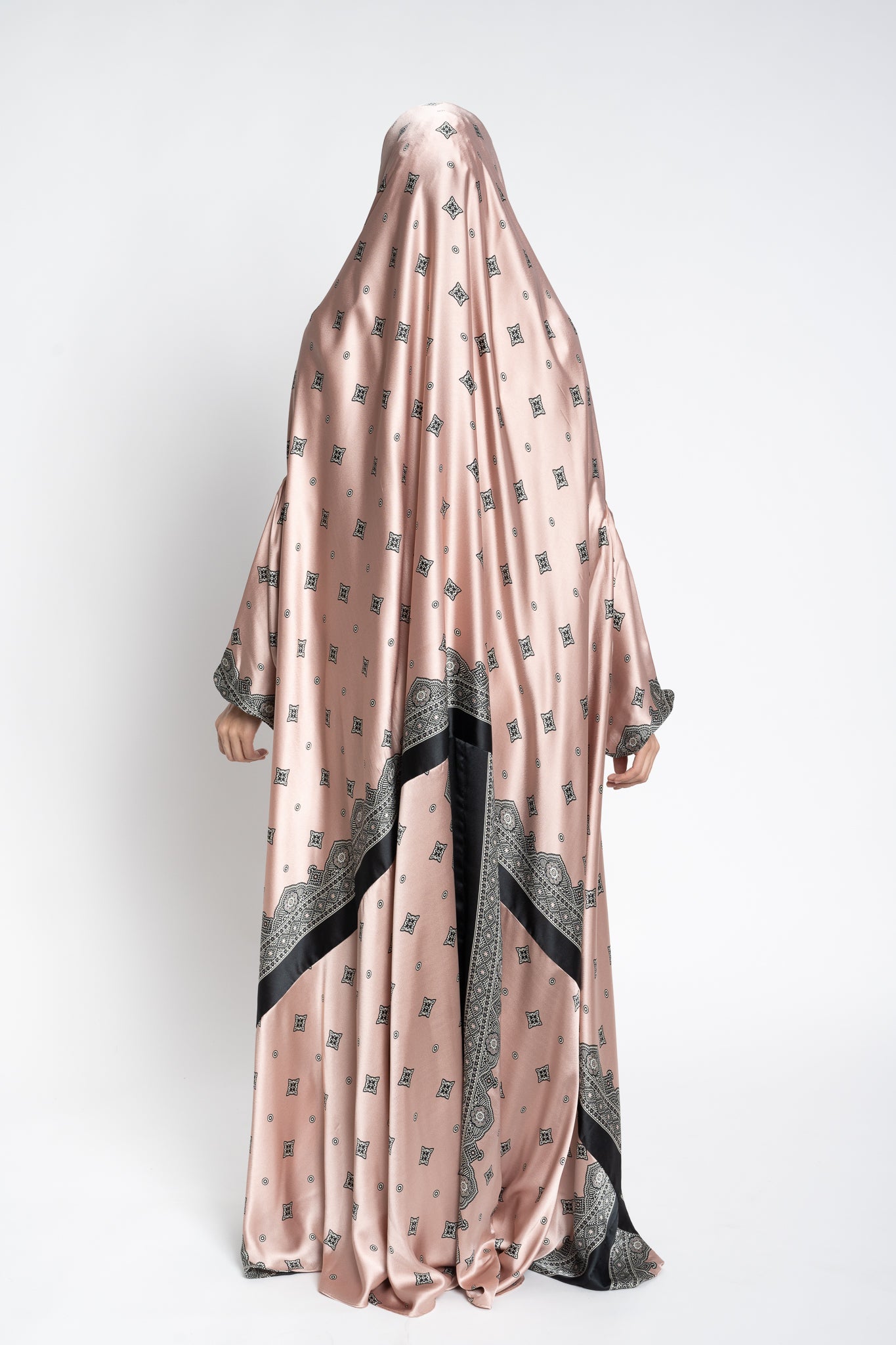 Blush pink one-piece prayer dress (Meditation print) | Serenity Scarves