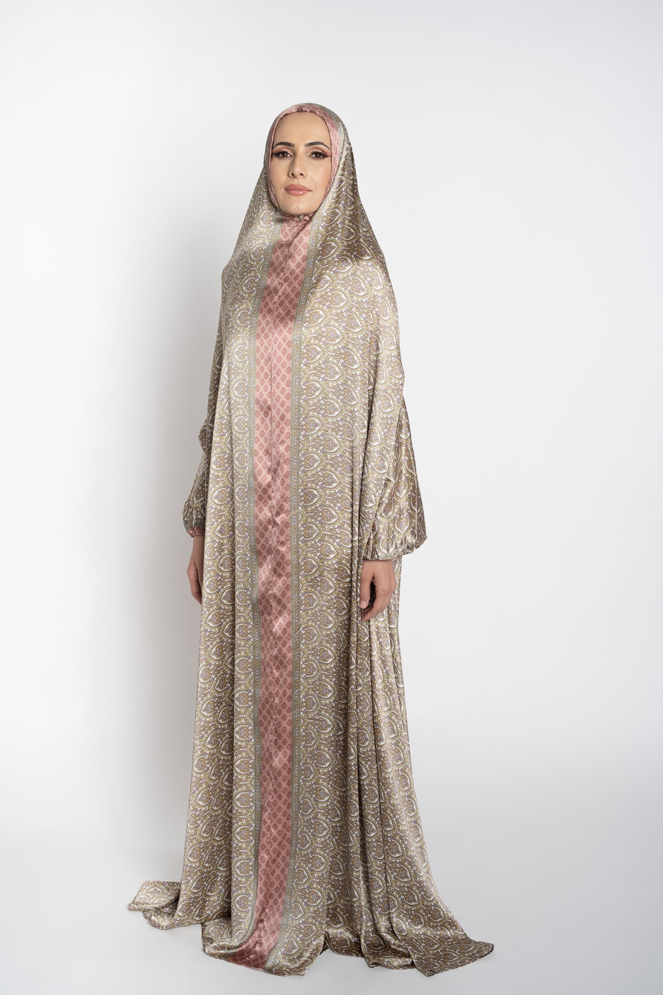 Rose one-piece prayer dress (Reflection print) | Serenity Scarves