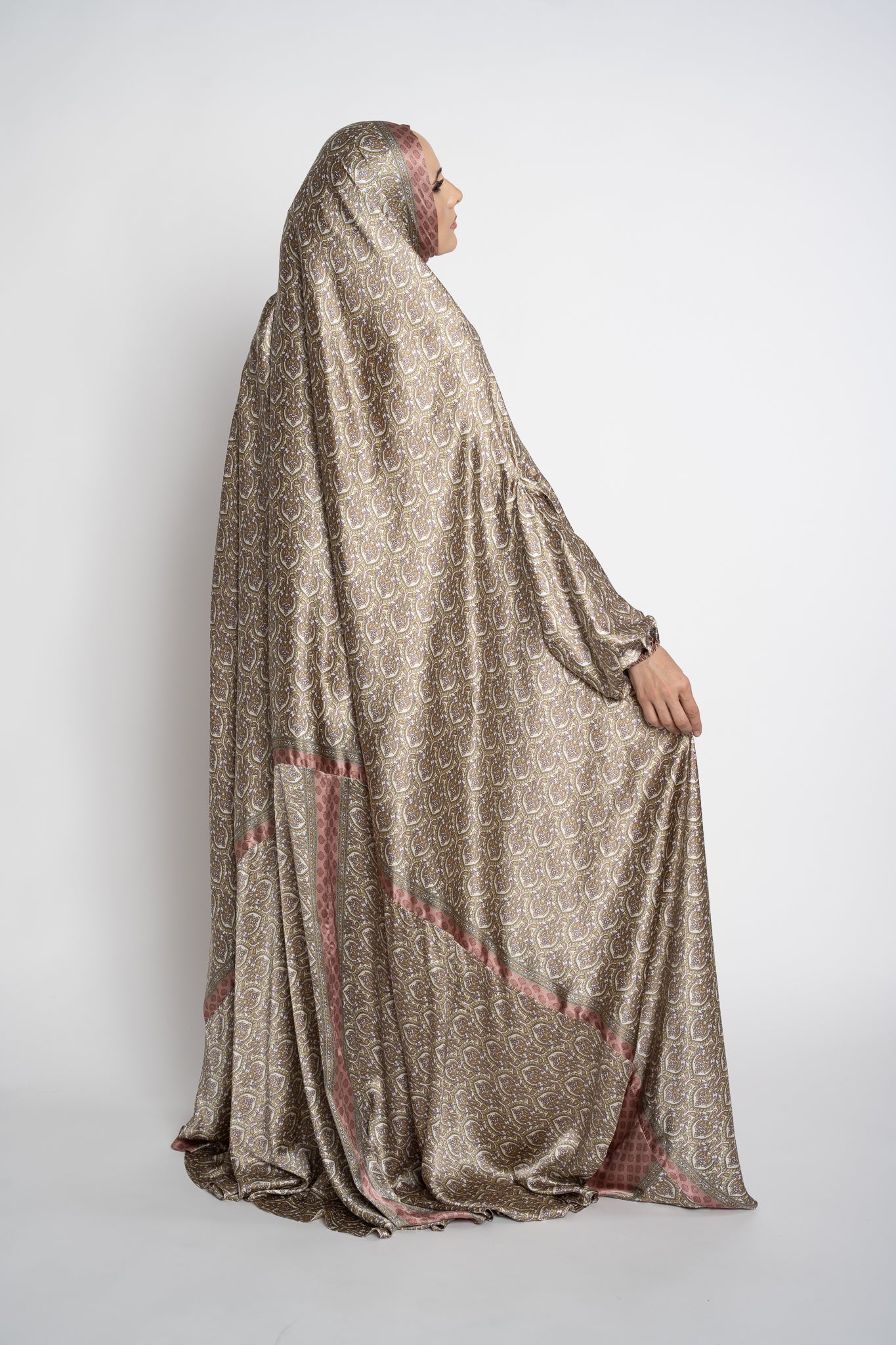 Rose one-piece prayer dress (Reflection print) | Serenity Scarves